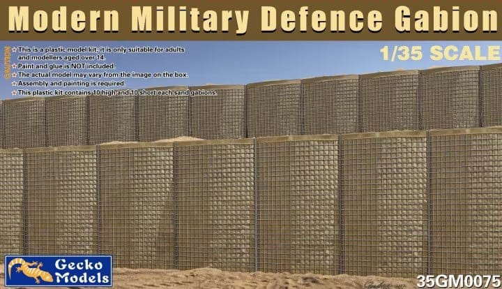 Gecko 1/35 Modern Military Sand Gabion Plastic Model Kit - Hobbytech Toys