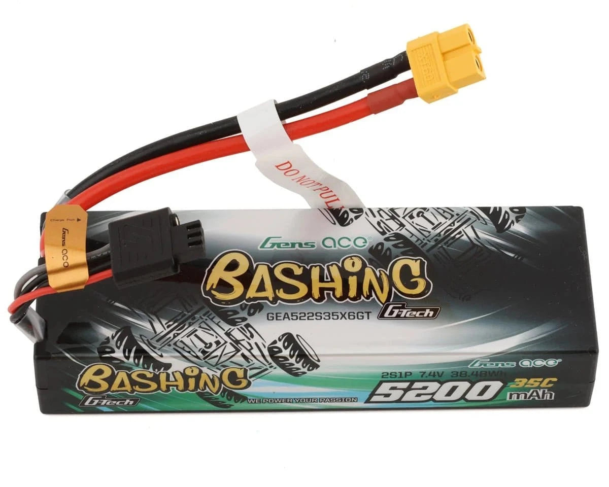 Gens Ace G - Tech 2S Bashing 5200mAh 35C 7.4V Hardcase/Hardwired Lipo Battery (XT60) - Hobbytech Toys