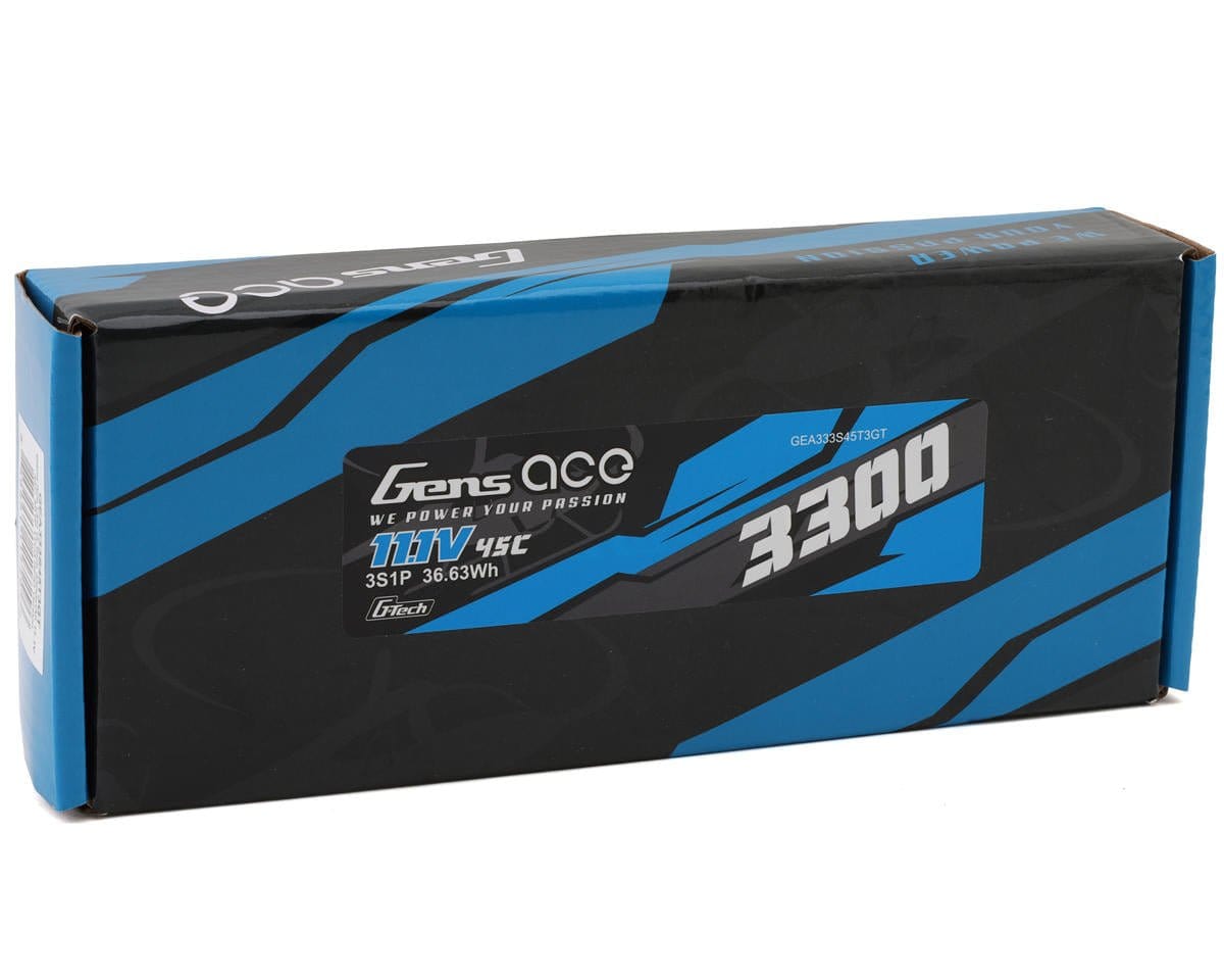 Gens Ace G - Tech 3S 3300mAh 45C 11.1V Soft Pack Lipo Battery (1TO3) - Hobbytech Toys