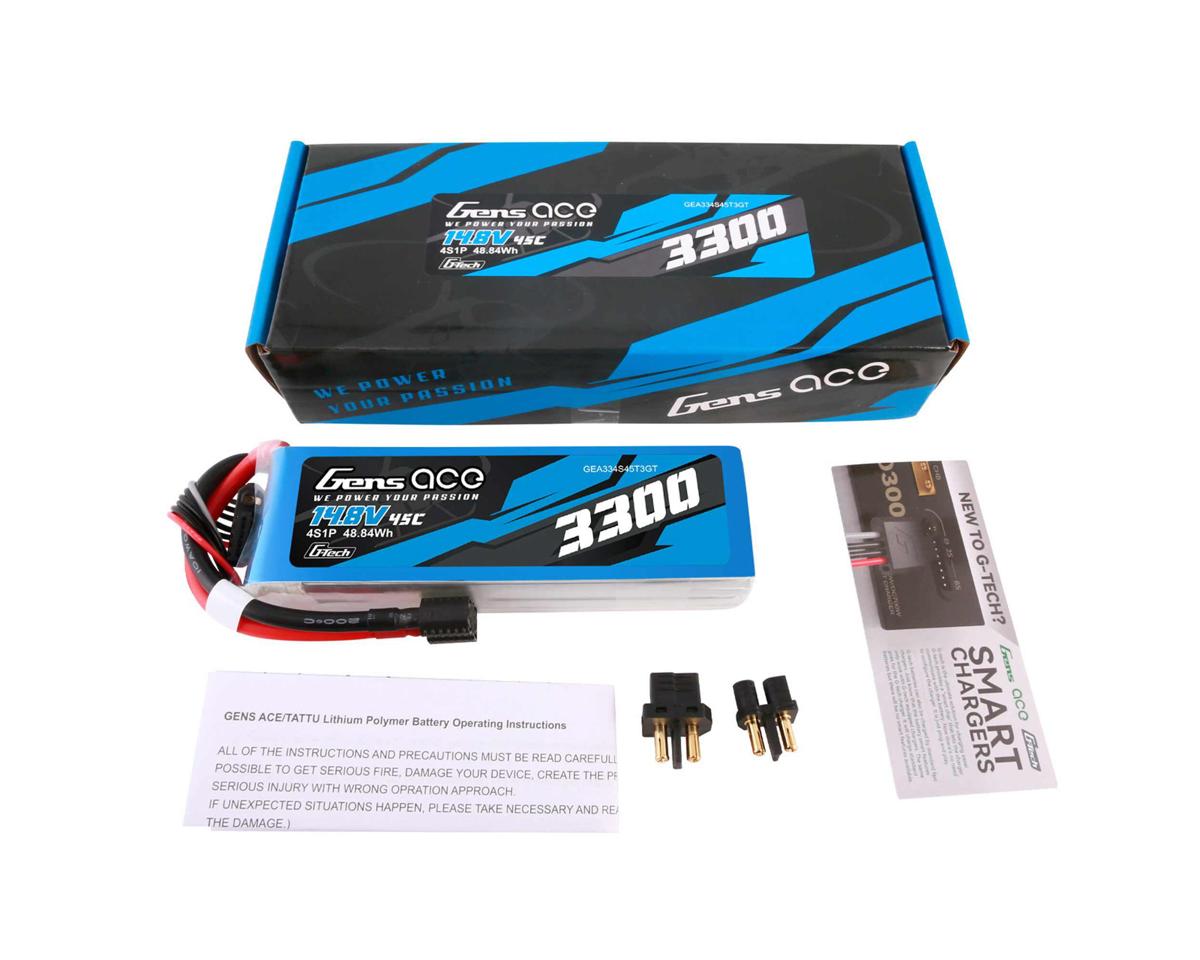 Gens Ace G - Tech 4S 3300mAh 45C 14.8V Soft Pack Lipo Battery (1TO3) - Hobbytech Toys
