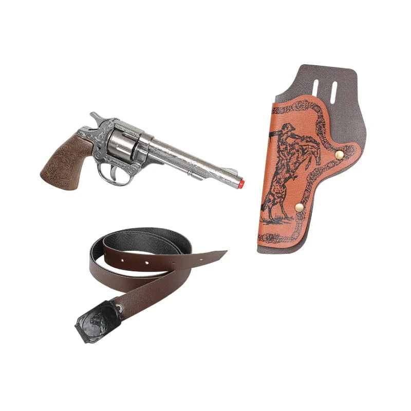 Gonher Cowboy 8 Shot Revolver w/Belt and Holster Diecast Cap Gun - Hobbytech Toys