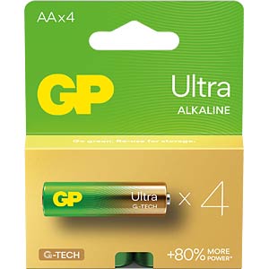 Reliable GP Ultra Alkaline AA Heavy Duty Batteries (4pcs) - Designed for long-lasting power in everyday devices.