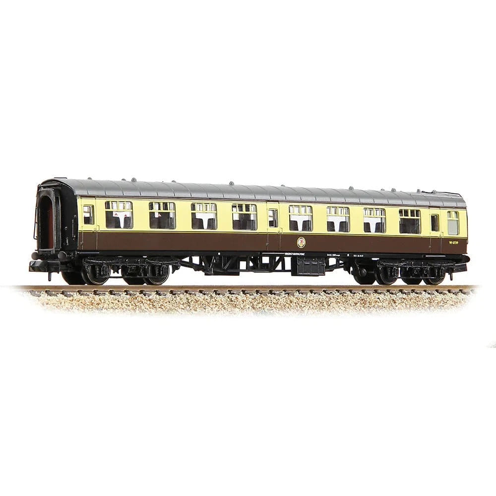 Graham Farish 374 - 014B N Scale BR Mk1 TSO Tourist Second Open BR (WR) Chocolate & Cream - Hobbytech Toys