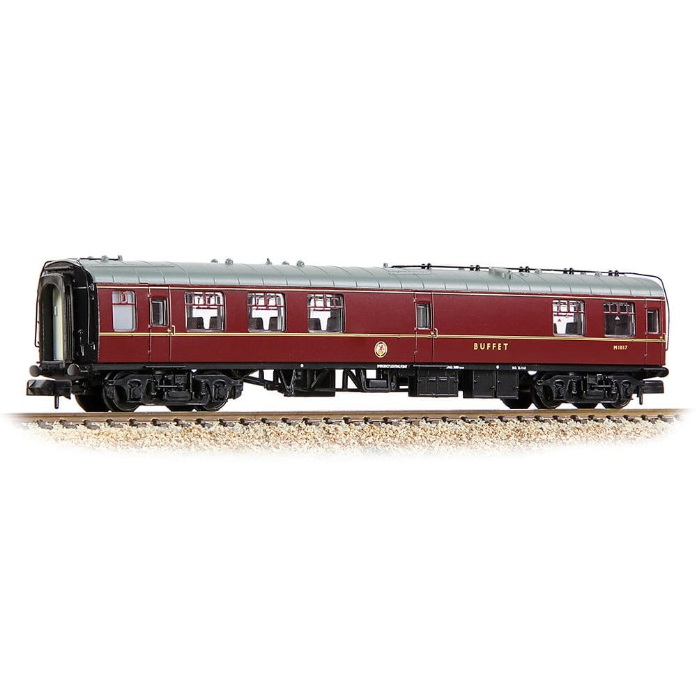 Graham Farish 374 - 107C N Scale BR Mk1 RMB Restaurant Miniature Buffet BR Maroon - Hobbytech Toys