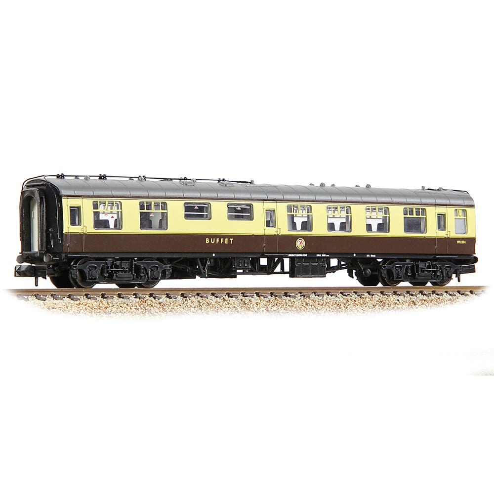 Graham Farish 374 - 109A N Scale BR Mk1 RMB Restaurant Miniature Buffet BR (WR) Chocolate & Cream - Hobbytech Toys