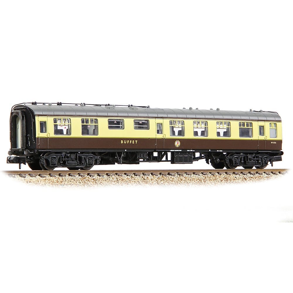Graham Farish 374 - 109B N Scale BR Mk1 RMB Restaurant Miniature Buffet BR (WR) Chocolate & Cream - Hobbytech Toys