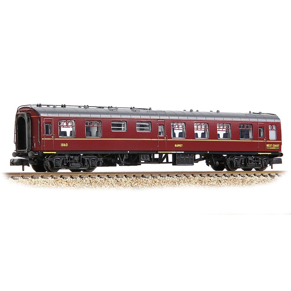 Graham Farish 374 - 112 N Scale BR Mk1 RMB Restaurant Miniature Buffet WCRC Maroon - Hobbytech Toys