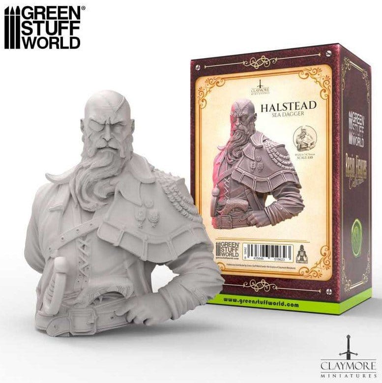 Green Stuff World 3D Printed - Claymore Miniatures - Halstead (Sea Dagger) - Busto - Hobbytech Toys