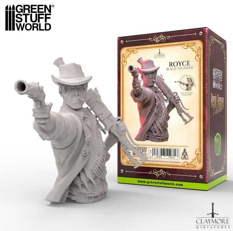 Green Stuff World 3D Printed - Claymore Miniatures - Royce (Black Thunder) - Busto - Hobbytech Toys
