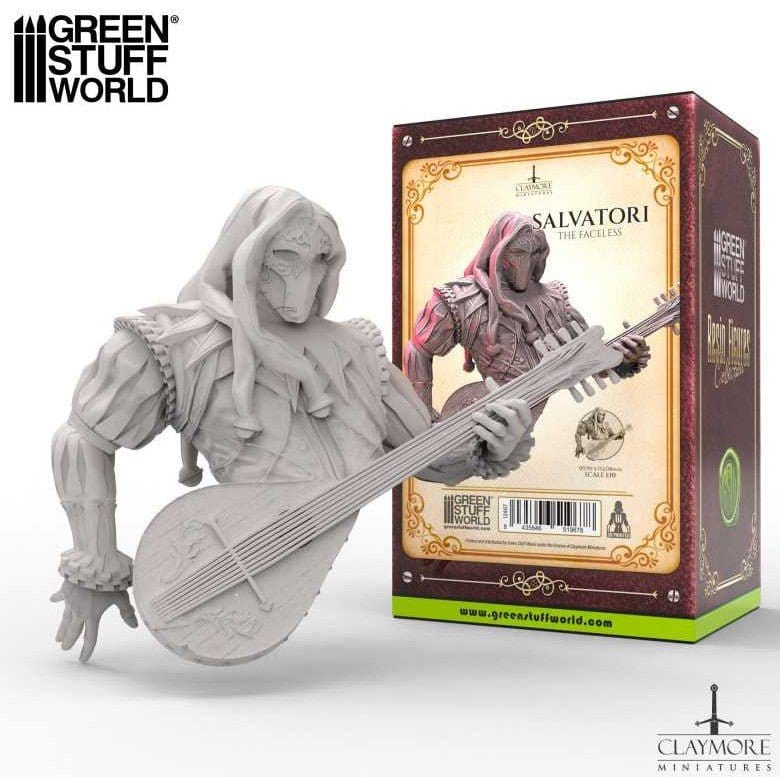 Green Stuff World 3D Printed - Salvatori The Faceless - Bard Bust - Hobbytech Toys