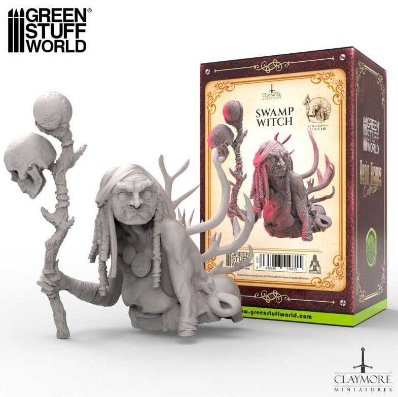 Green Stuff World 3D Printed - Swamp Witch - Bust - Hobbytech Toys