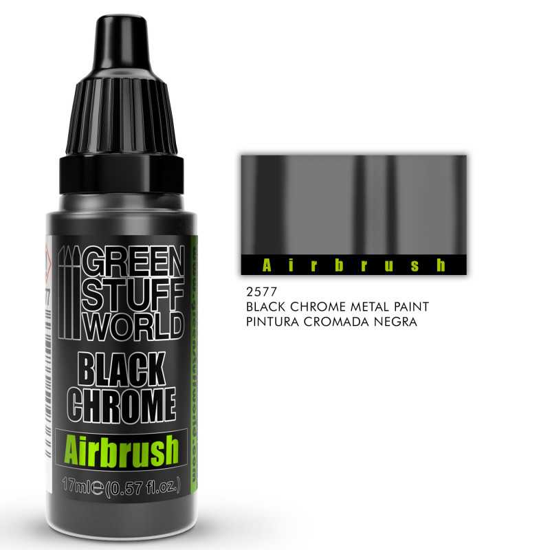 Green Stuff World Black Chrome Paint 17ml - Airbrush Ready - Hobbytech Toys