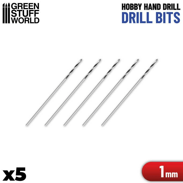 Green Stuff World Drill Bits 1mm (5 Pack) - Hobbytech Toys