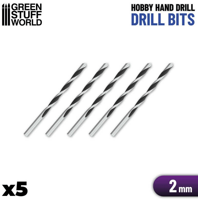 Green Stuff World Drill Bits 2mm (5 Pack) - Hobbytech Toys