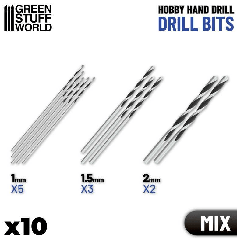 Green Stuff World Drill Bits MIX (10 Pack) - Hobbytech Toys