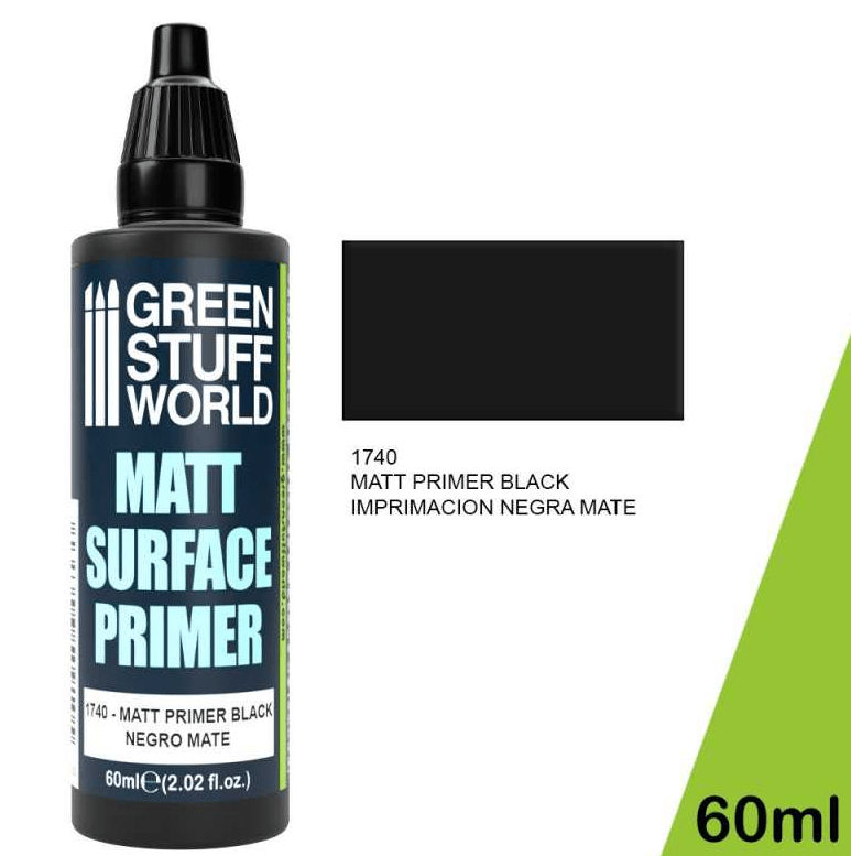Green Stuff World MATT SURFACE PRIMER BLACK 60 ml - Hobbytech Toys