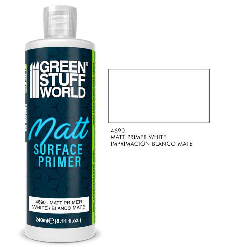 Green Stuff World Matt Surface Primer - White 240ml - Hobbytech Toys
