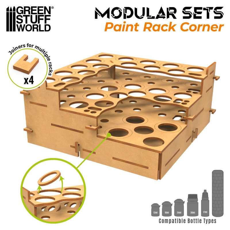 Green Stuff World Modular Paint Rack - STRAIGHT CORNER - Hobbytech Toys