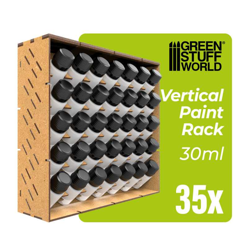 Green Stuff World Modular Paint Rack - Vertical (Holds 35x 30ml Bottles) - Hobbytech Toys
