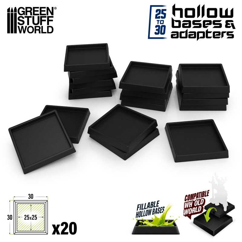 Green Stuff World Plastic base adaptor 25 to 30mm(20pcs) - Hobbytech Toys