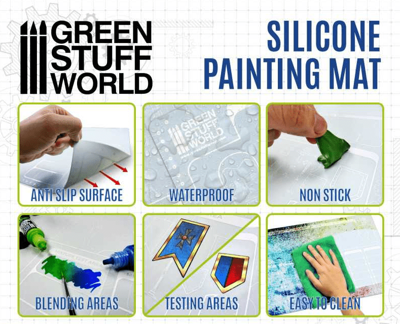 Green Stuff World Silicone Painting Mat 600x400mm - Hobbytech Toys