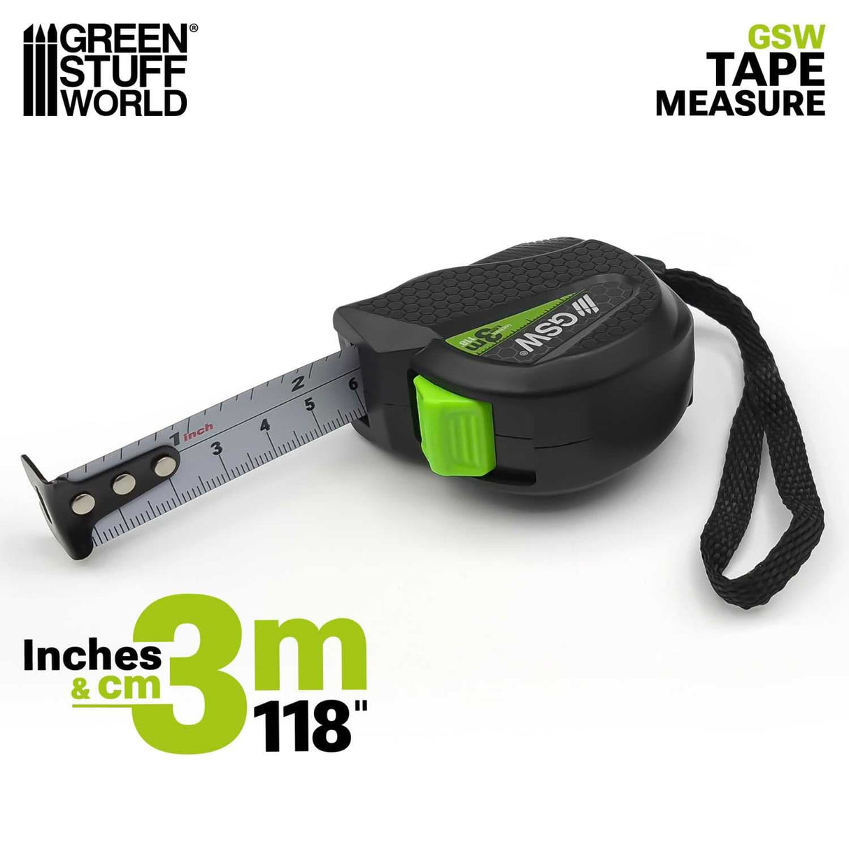 Green Stuff World Tape Measure - Centimeters and Inches