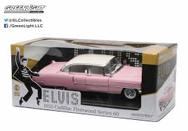 Greenlight 1/18 Elvis 1955 Cadillac Fleetwood Pink with White Roof Diecast Model
