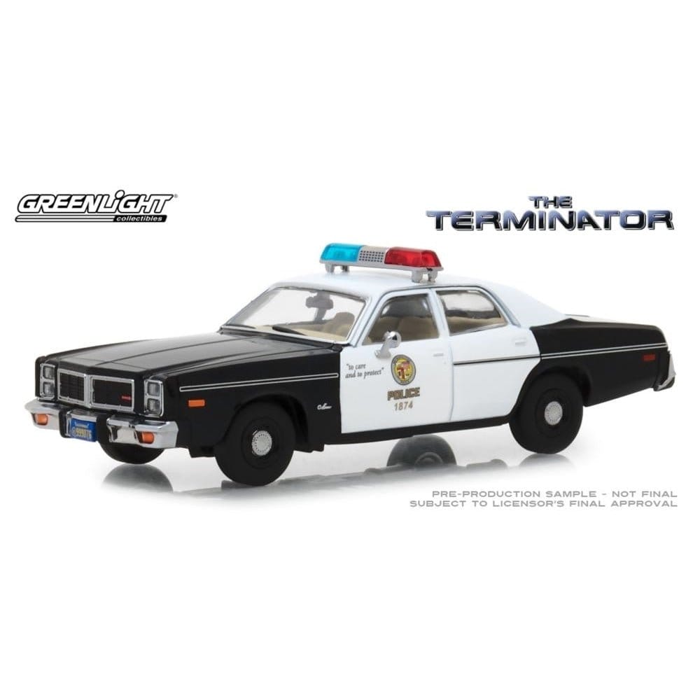 Greenlight 1/43 The Terminator (1984) 1977 Dodge Monaco Metropolitan Police Movie - Hobbytech Toys