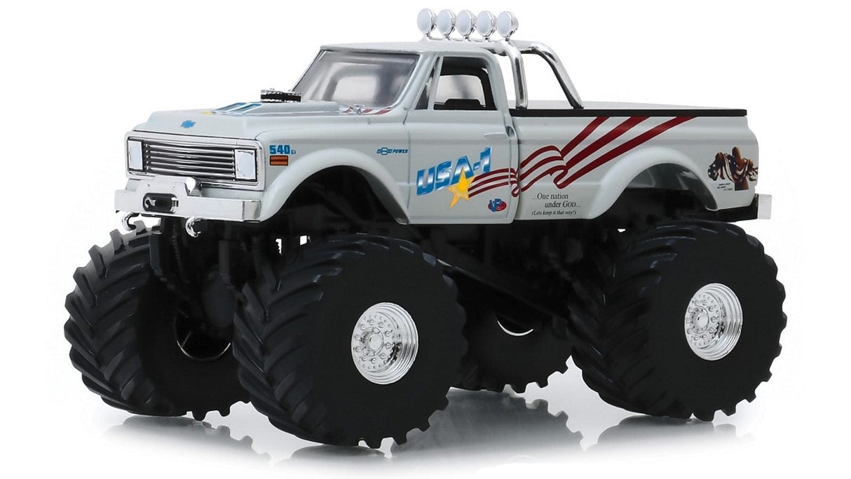 Greenlight 1/43 USA 1 1970 Chevrolet K-10 Kings of Crunch Monster Truck - Hobbytech Toys