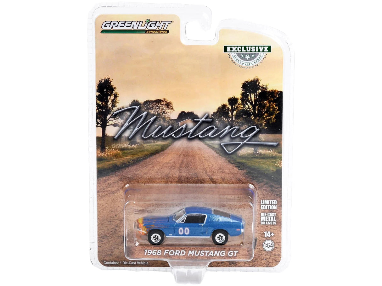 Greenlight 1/64 1968 Ford Mustang GT Fastback Race Car #00 Diecast Model