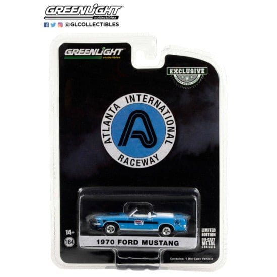Greenlight 1/64 Atlanta Raceway Official Pace Car 1970 Ford Mustang Mach 1 428 Cobra Jet Convertible - Hobbytech Toys