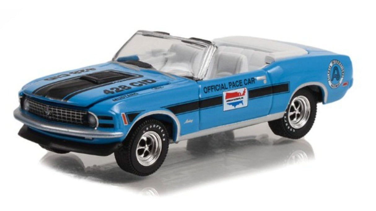 Greenlight 1/64 Atlanta Raceway Official Pace Car 1970 Ford Mustang Mach 1 428 Cobra Jet Convertible - Hobbytech Toys