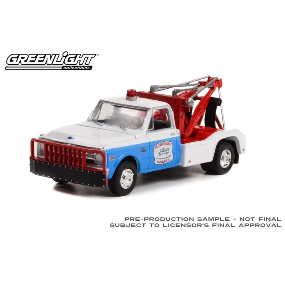Greenlight 1/64 Dually Wrecker 1969 Chevrolet C - 30 Hazzard County Garage Diecast Model - Hobbytech Toys
