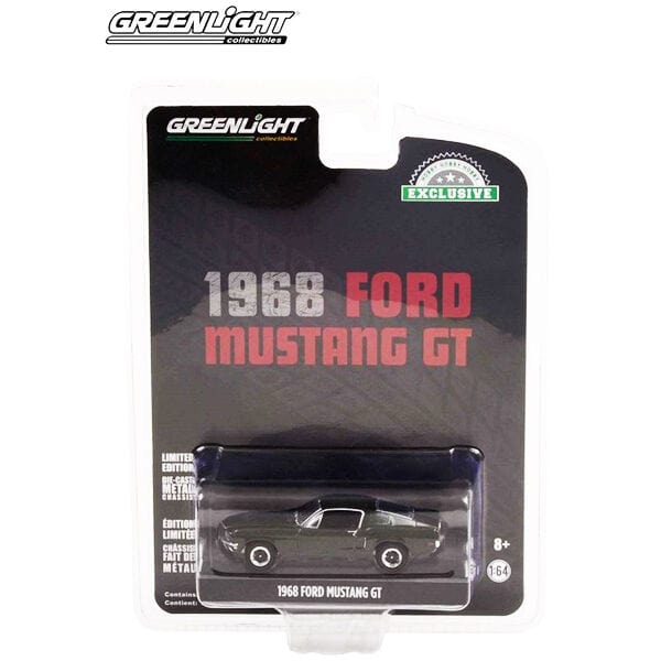 Greenlight 1/64 Highland Green 1968 Ford Mustang GT Fastback Diecast Model