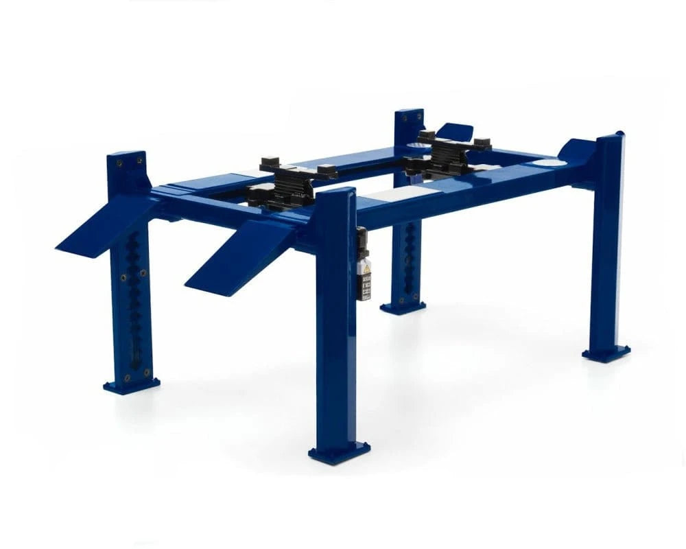 Greenlight 12884 1/18 Blue 4 Post Hoist (Adjustable) - Hobbytech Toys