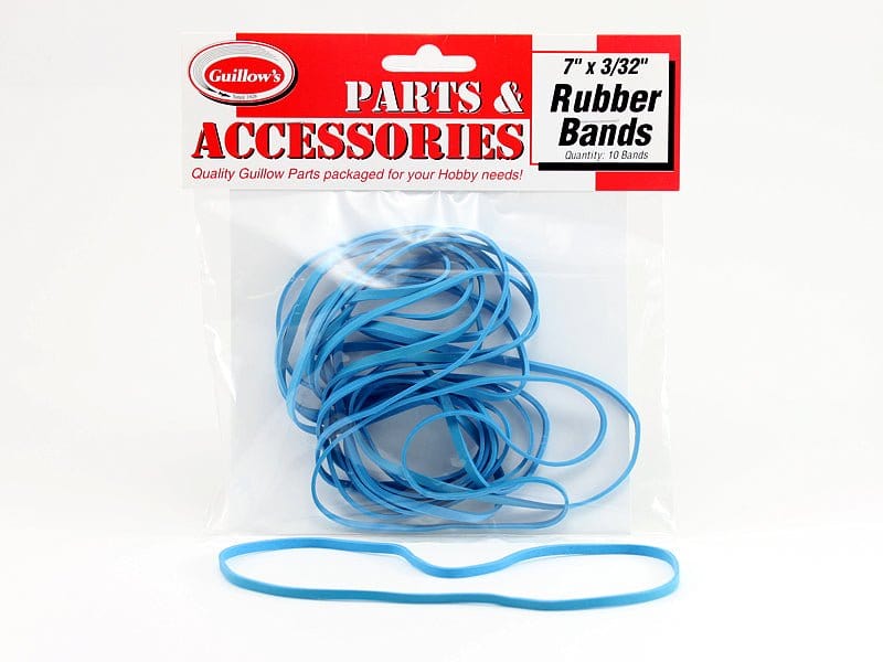 Guillows 7" x 3/32" Rubber Band (10 rubber bands) Accessories Pack - Hobbytech Toys