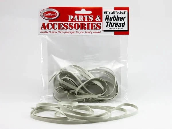 Guillows 96" x .03" x 3/16" Rubber Thread Accessories Pack - Hobbytech Toys