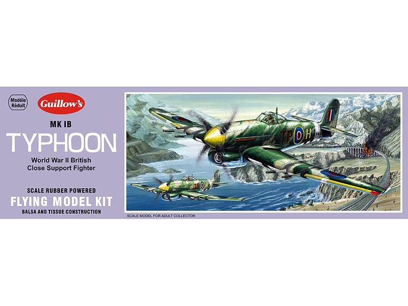 Guillows Typhoon Balsa Plane Model Kit - Hobbytech Toys
