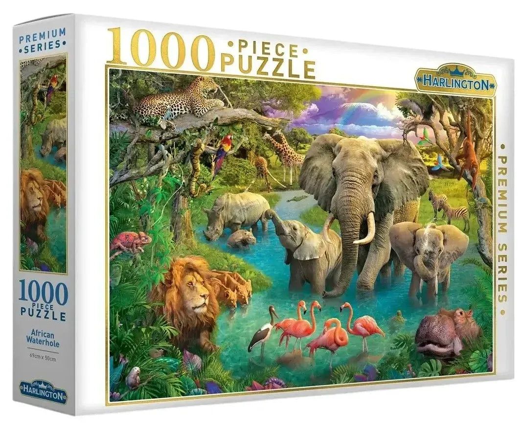 Harlington Premium 1000pc Puzzle - African Waterhole