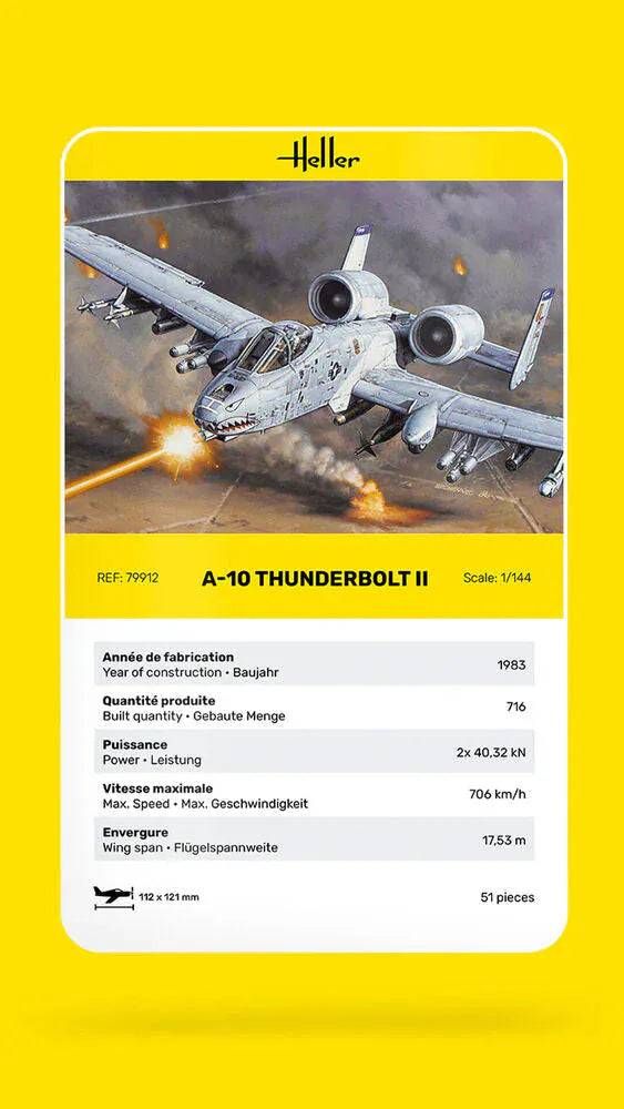 Heller 1/144 A-10 Thunderbolt II Plastic Model Kit