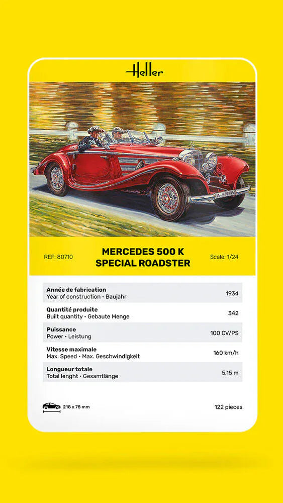 Heller 1/24 Mercedes-Benz 500 K Special Roadster Plastic Model Kit