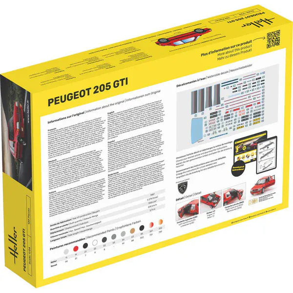 Heller 1/24 Peugeot 205 GTI Plastic Model Kit