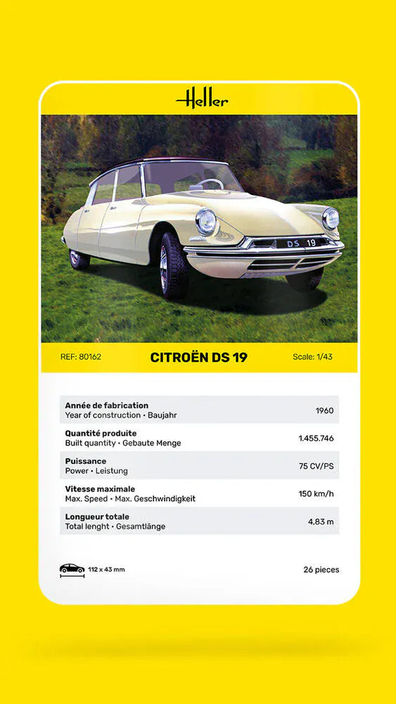 Heller 1/43 Citroen DS 19 Plastic Model Kit