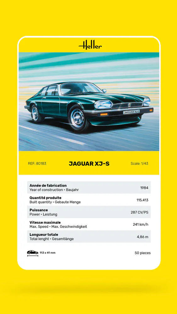 Heller 1/43 Jaguar XJS Plastic Model Kit