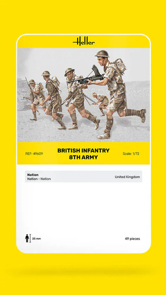 Heller 1/72 British Infantry 8th Army Plastic Model Kit