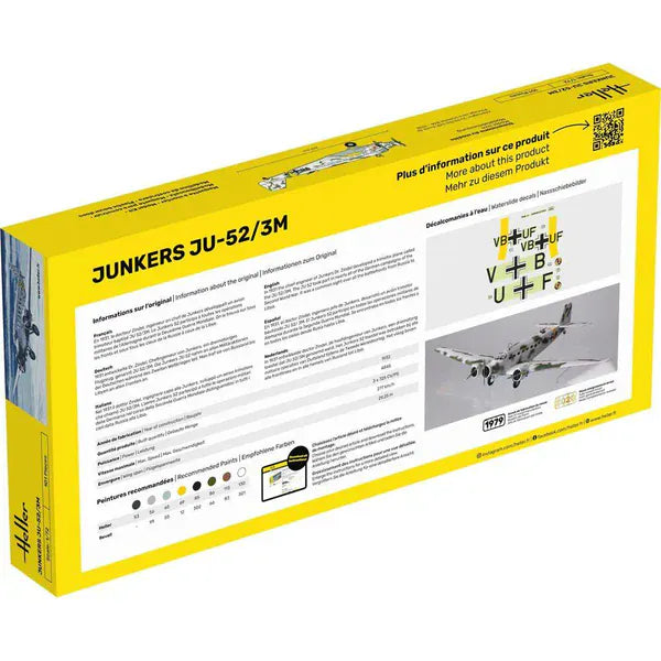 Heller 1/72 Junkers Ju-52/3m Plastic Model Kit