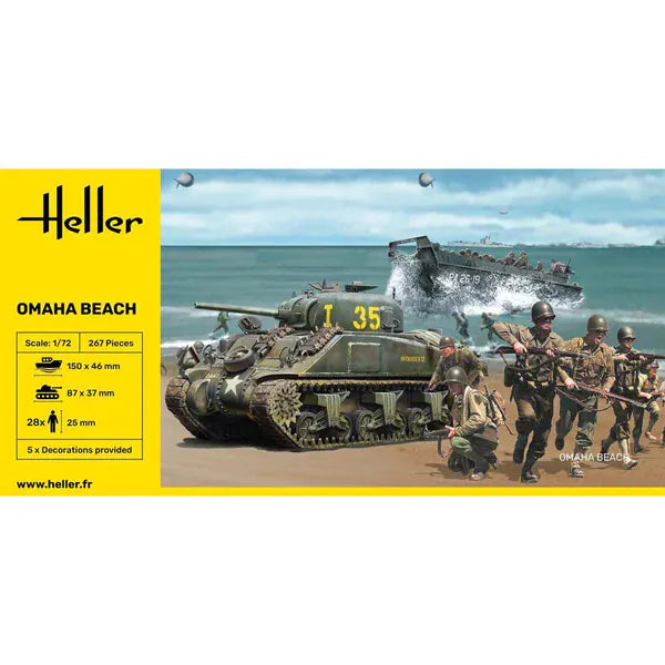 Heller 1/72 Omaha Beach Scene Plastic Model Kit
