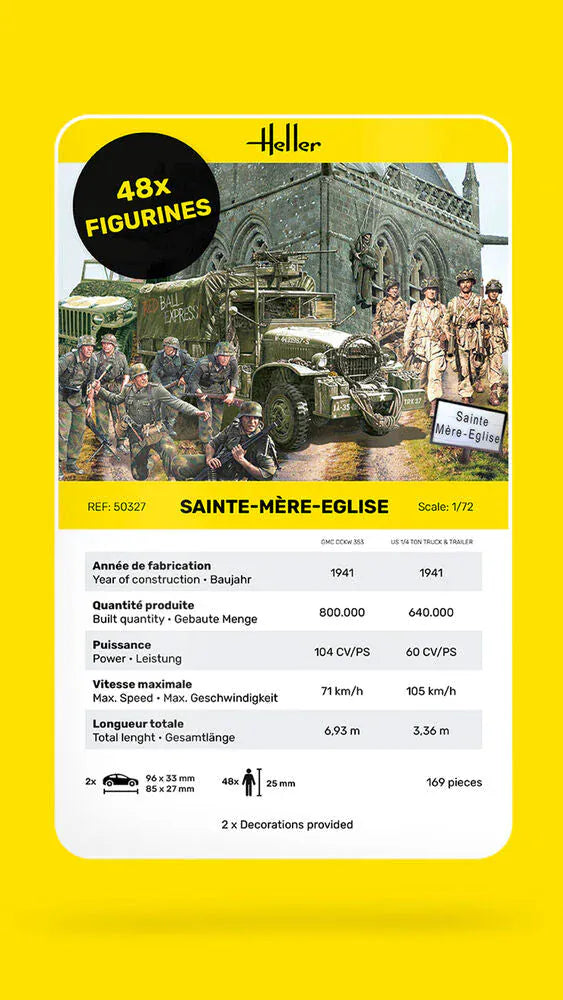 Heller 1/72 Sainte-Mere-Eglise Scene Plastic Model Kit