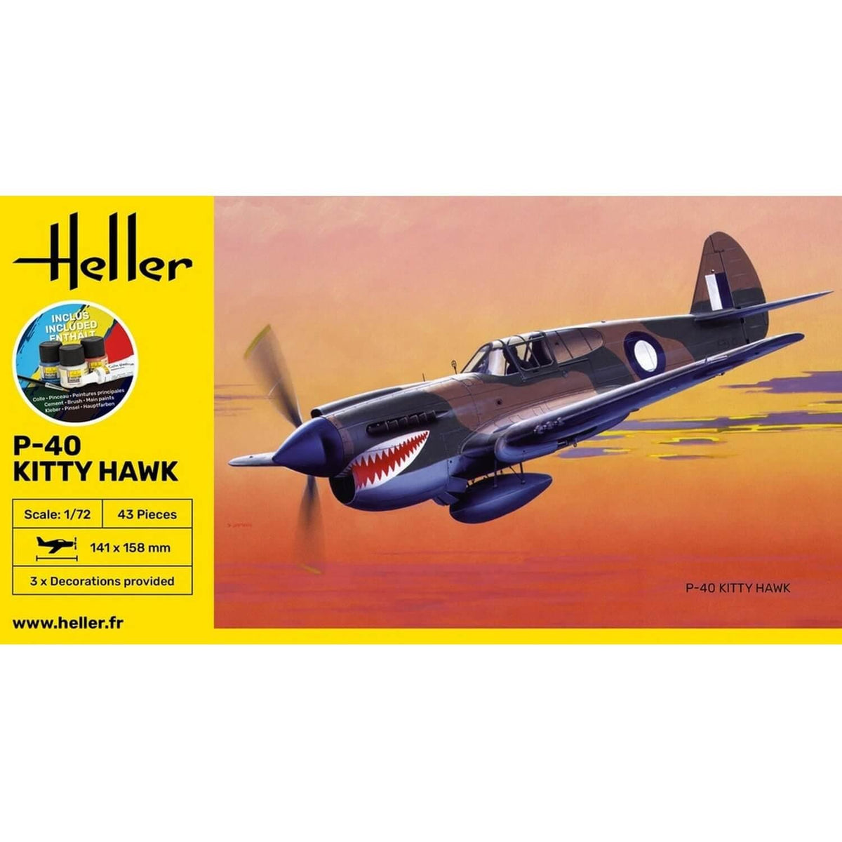 Heller HLL56266 P-40E Kittyhawk RAAF 1/72 Starter Kit