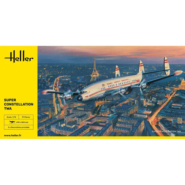 Heller 1/72 Super Constellation TWA Plastic Model Kit